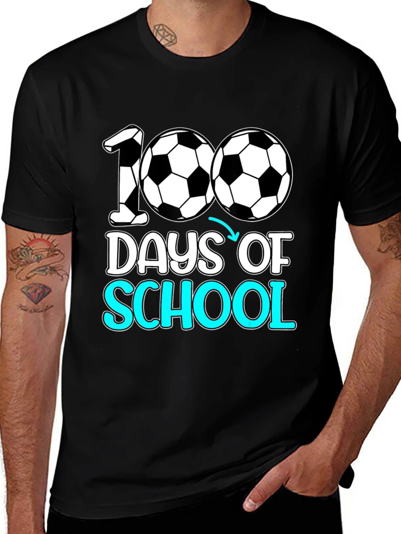 100 Days of School Soccer T-Shirt