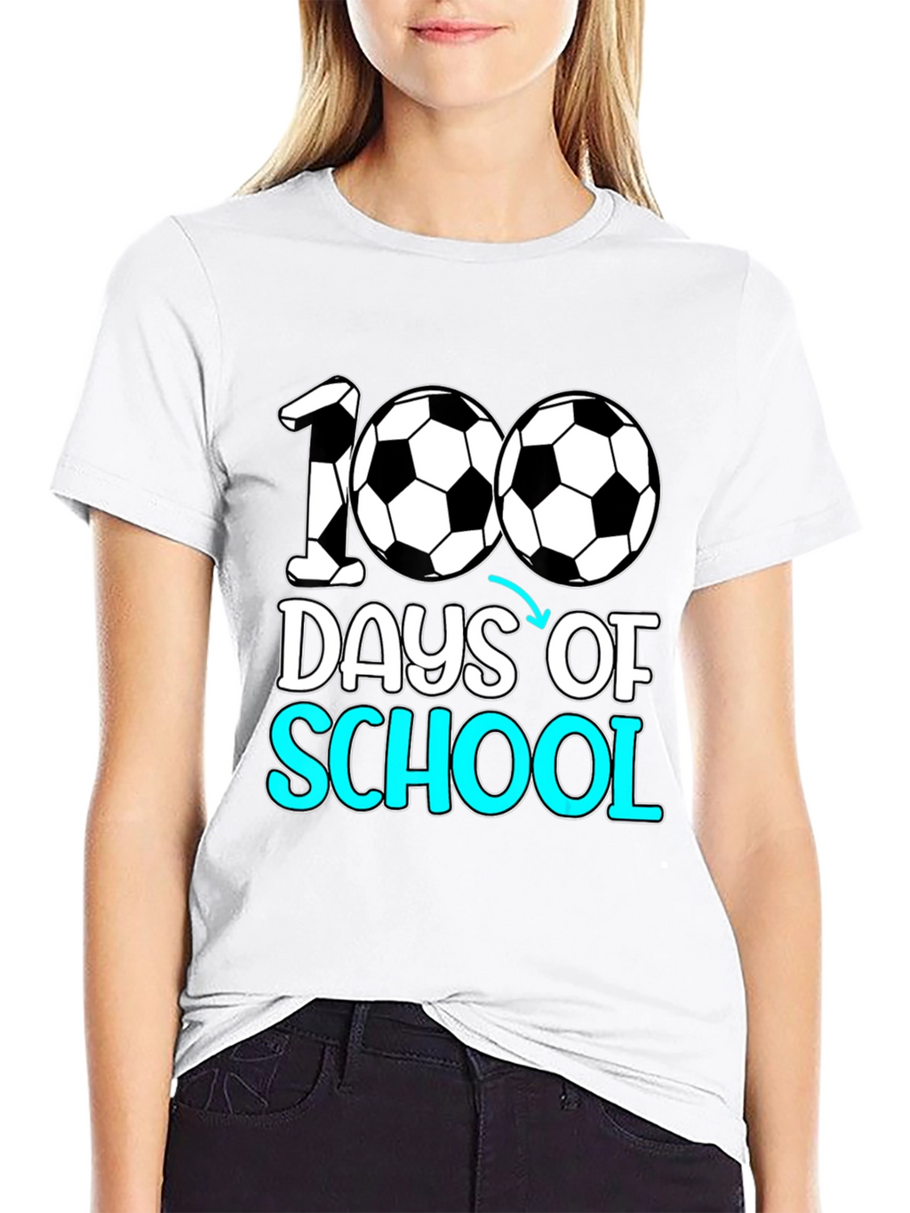 100 Days of School Soccer T-Shirt