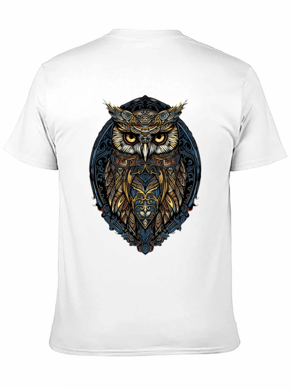 Owl Graphic Print Mens Black T-Shirt