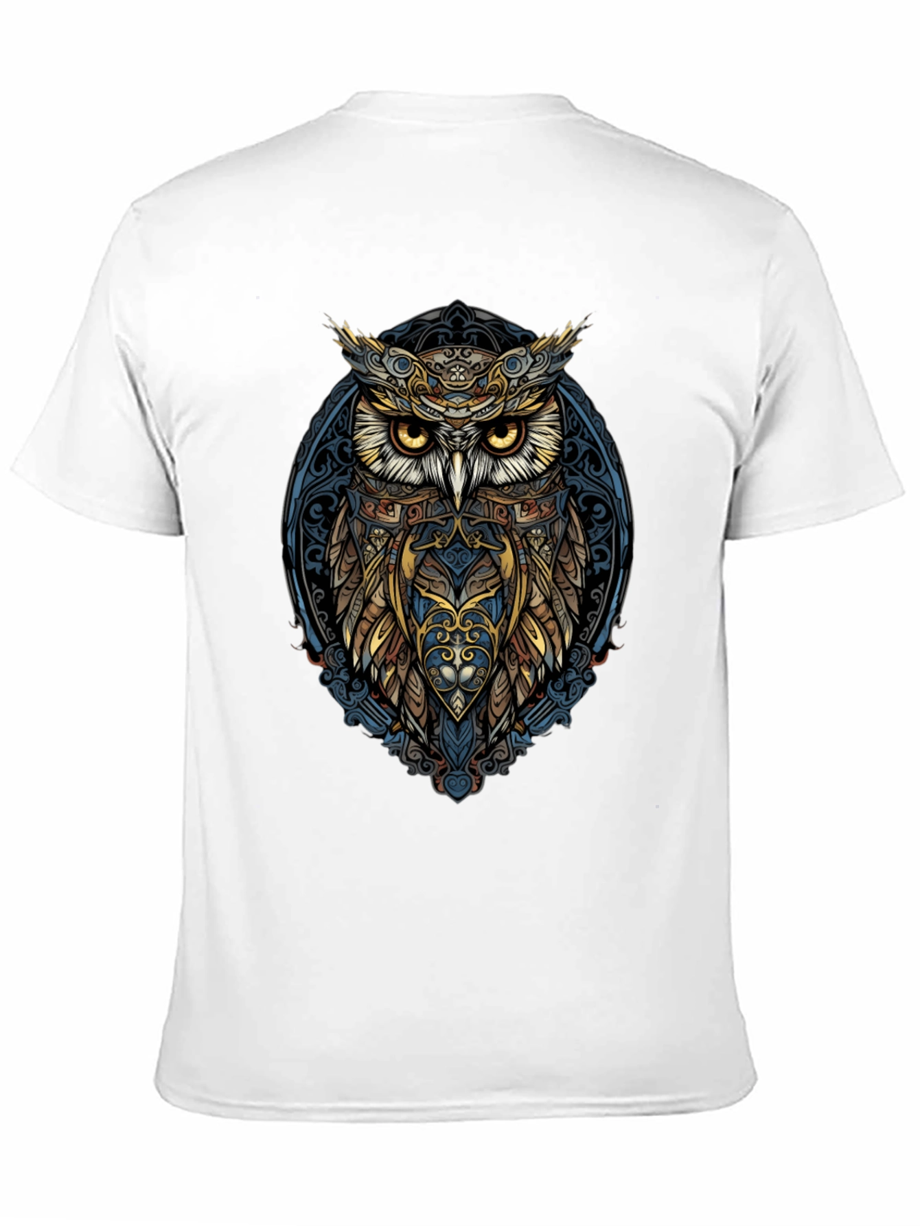 Owl Graphic Print Mens Black T-Shirt