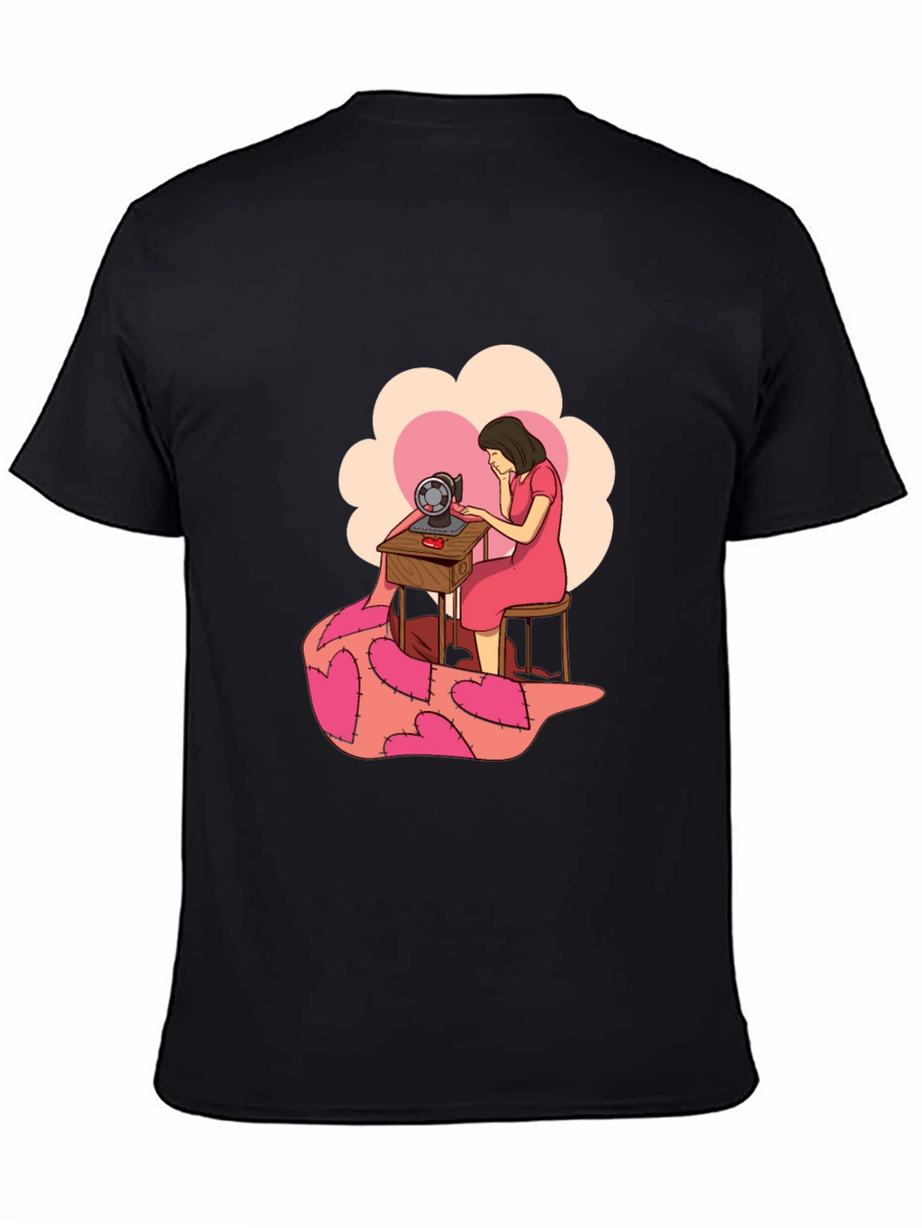 Sewing Woman Heart Quilt T-Shirt