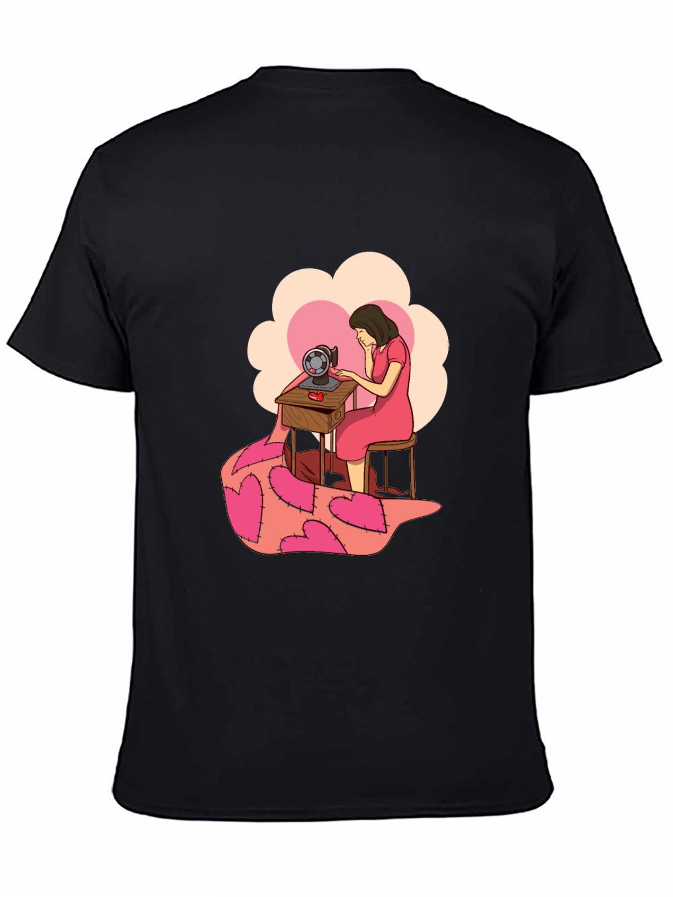 Sewing Woman Heart Quilt T-Shirt