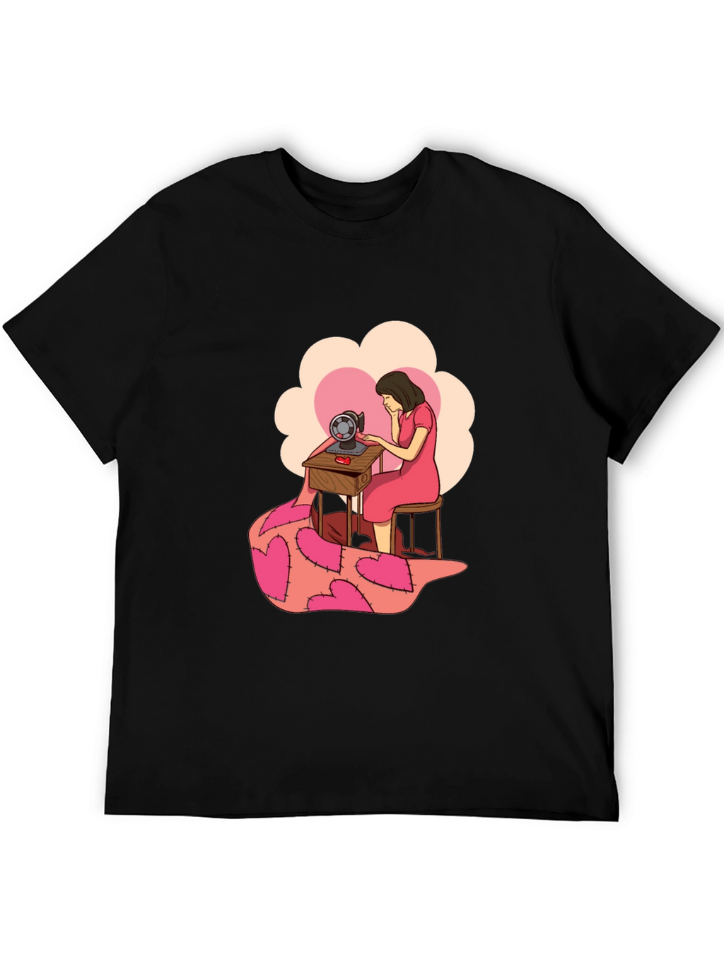Sewing Woman Heart Quilt T-Shirt