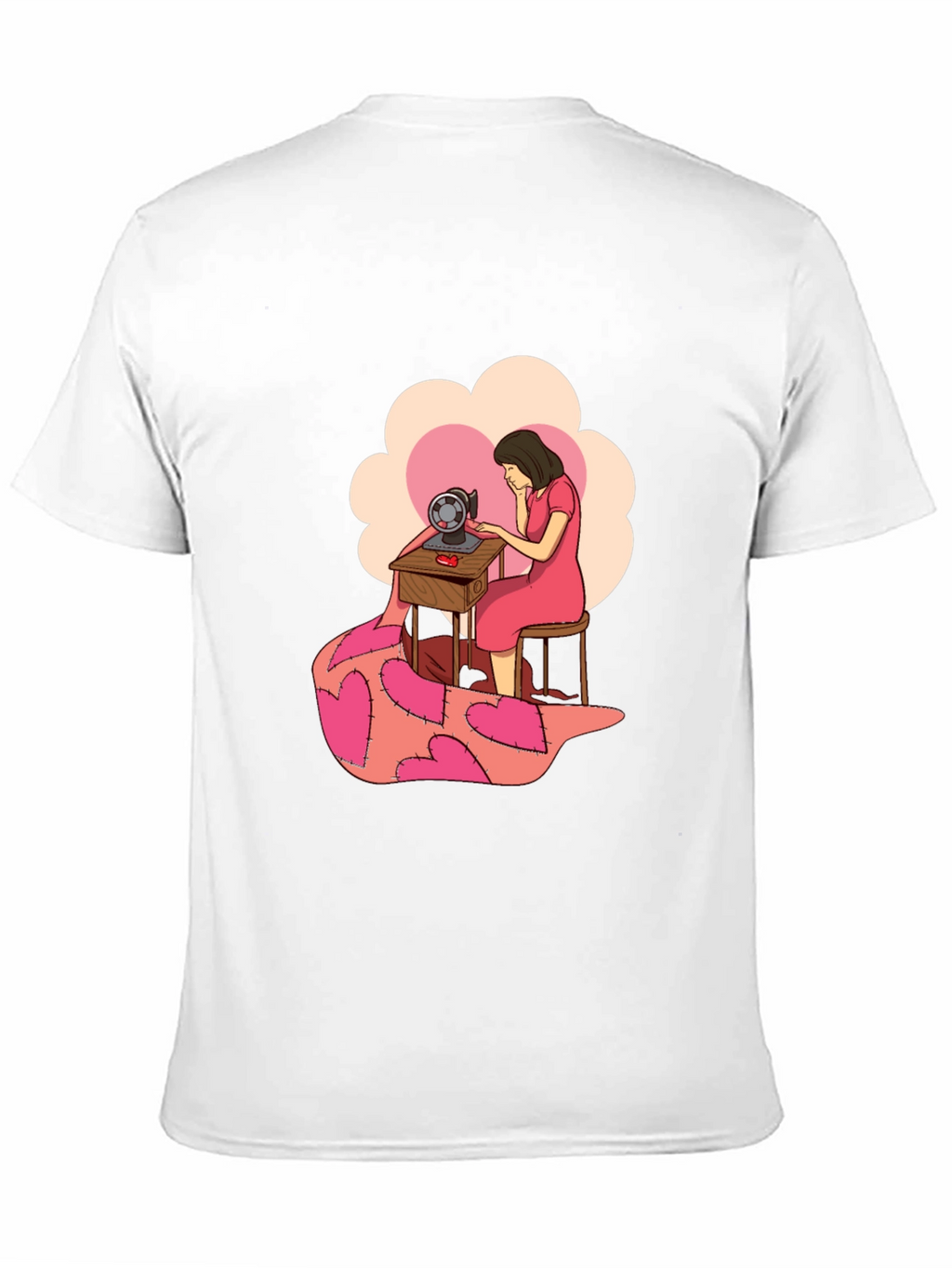 Sewing Woman Heart Quilt T-Shirt