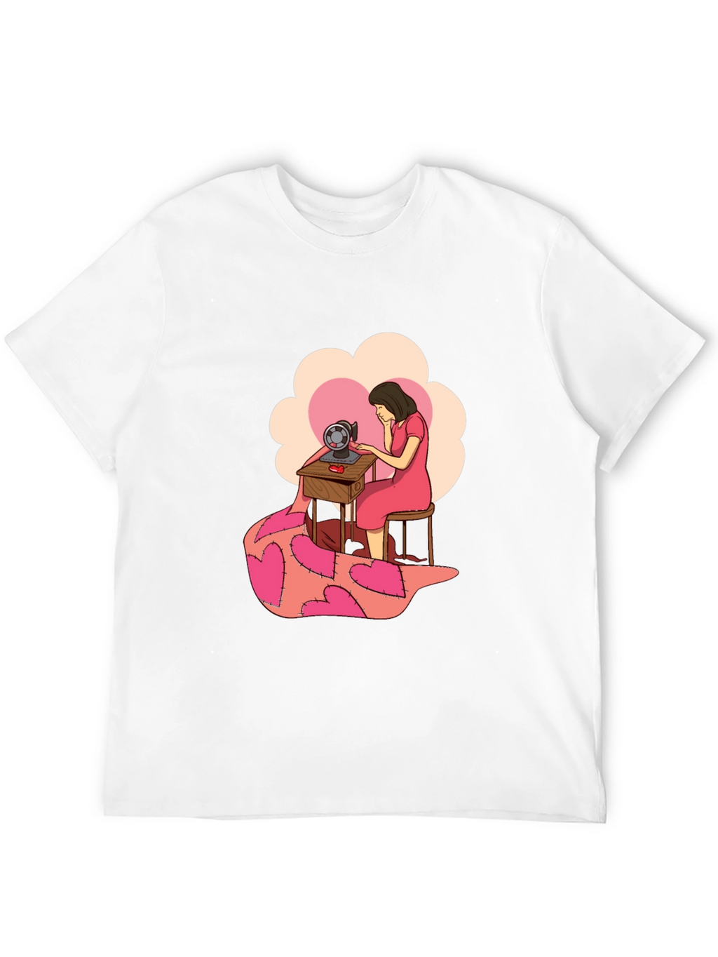 Sewing Woman Heart Quilt T-Shirt