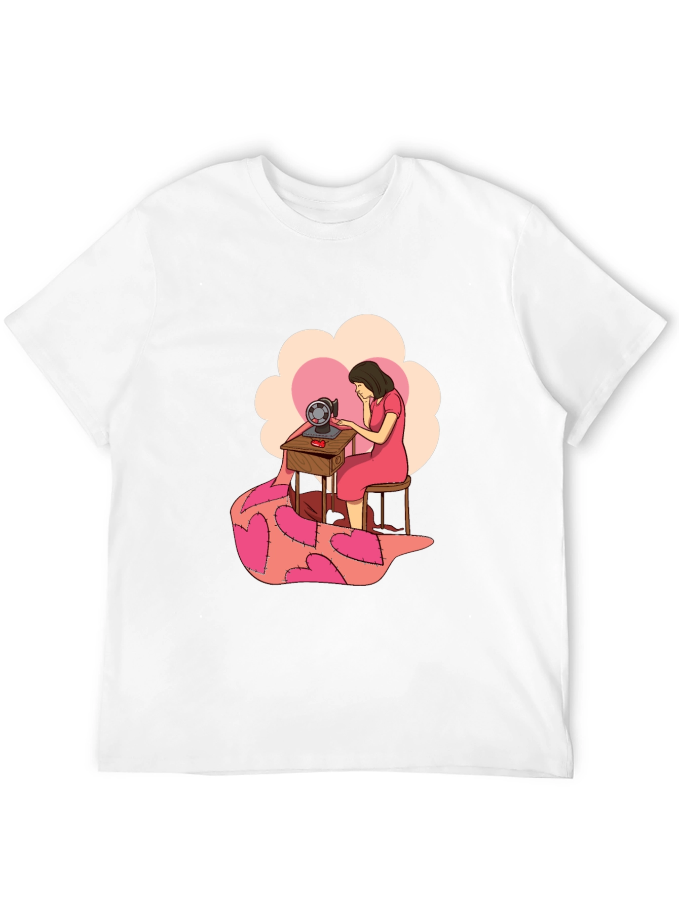 Sewing Woman Heart Quilt T-Shirt