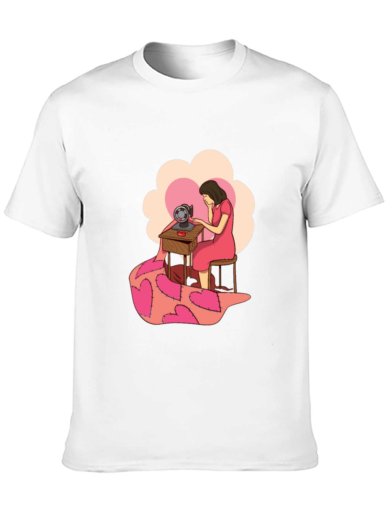 Sewing Woman Heart Quilt T-Shirt