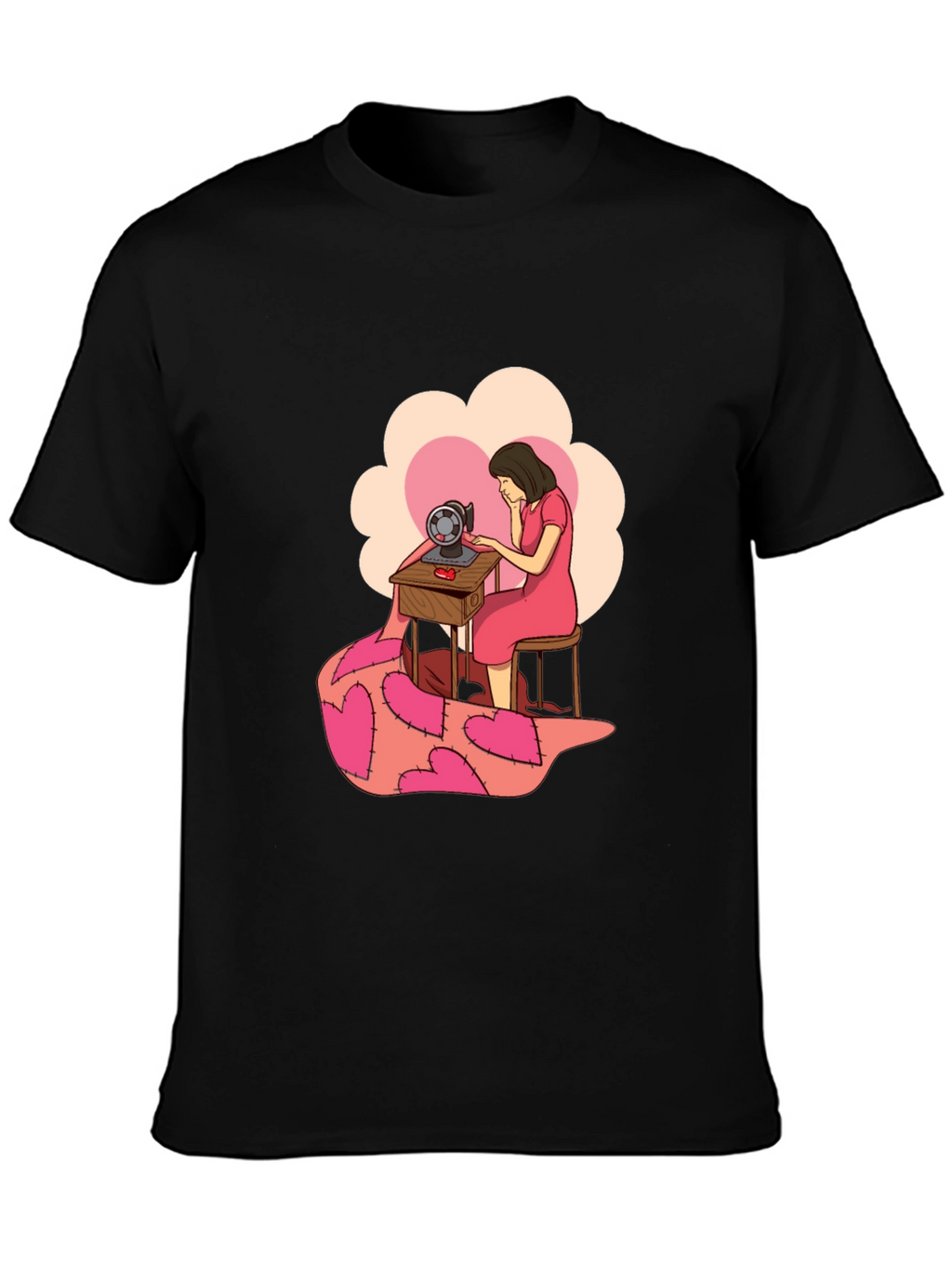 Sewing Woman Heart Quilt T-Shirt