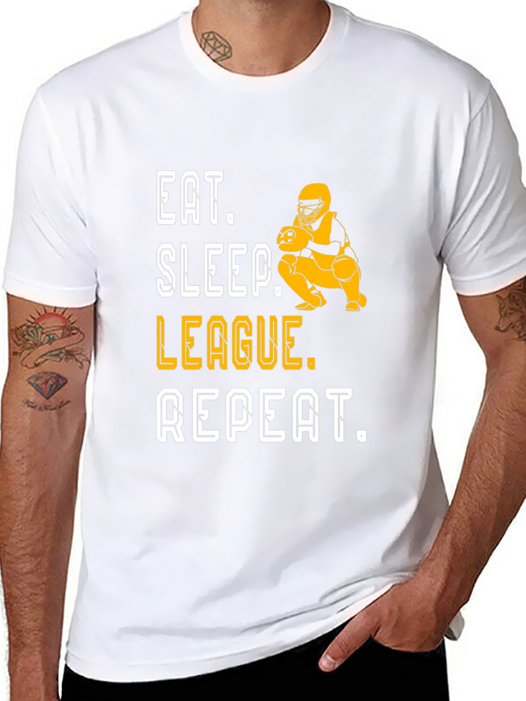 Eat Sleep League Repeat Black Graphic T-Shirt