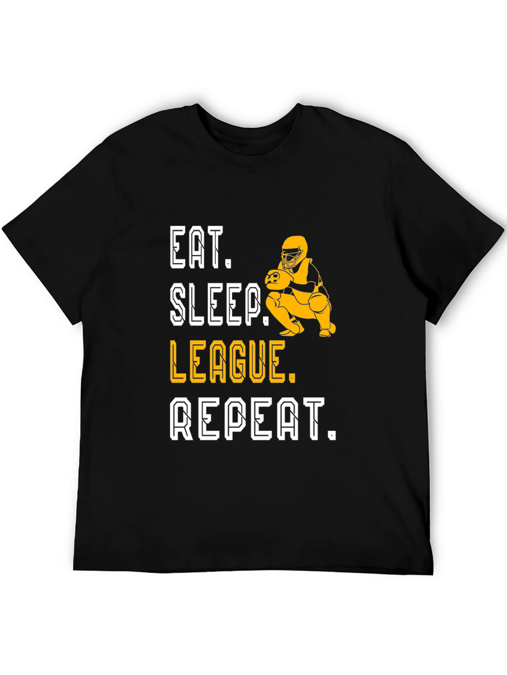 Eat Sleep League Repeat Black Graphic T-Shirt