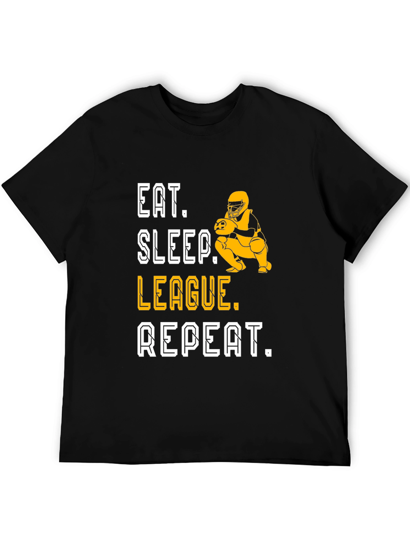 Eat Sleep League Repeat Black Graphic T-Shirt
