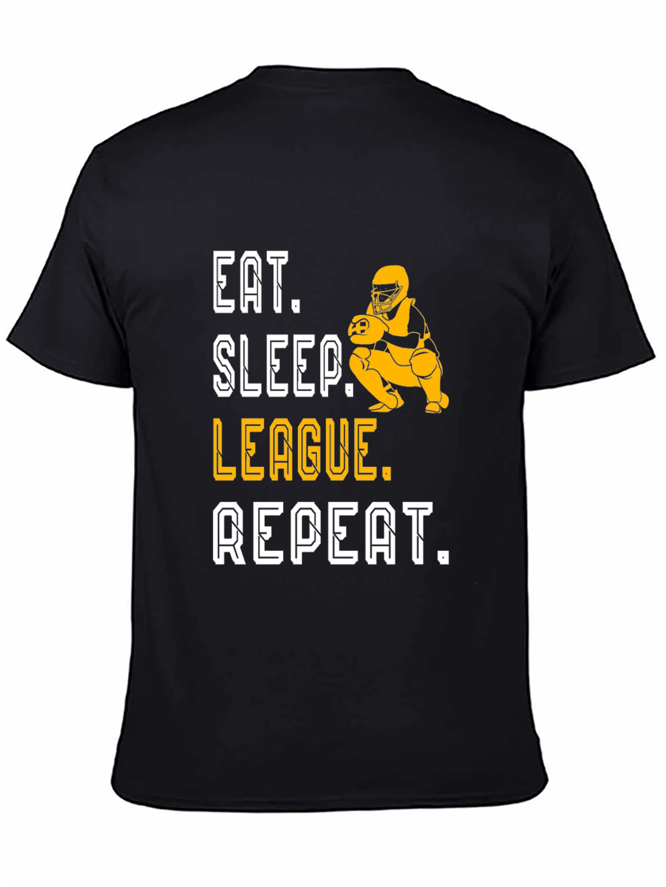 Eat Sleep League Repeat Black Graphic T-Shirt