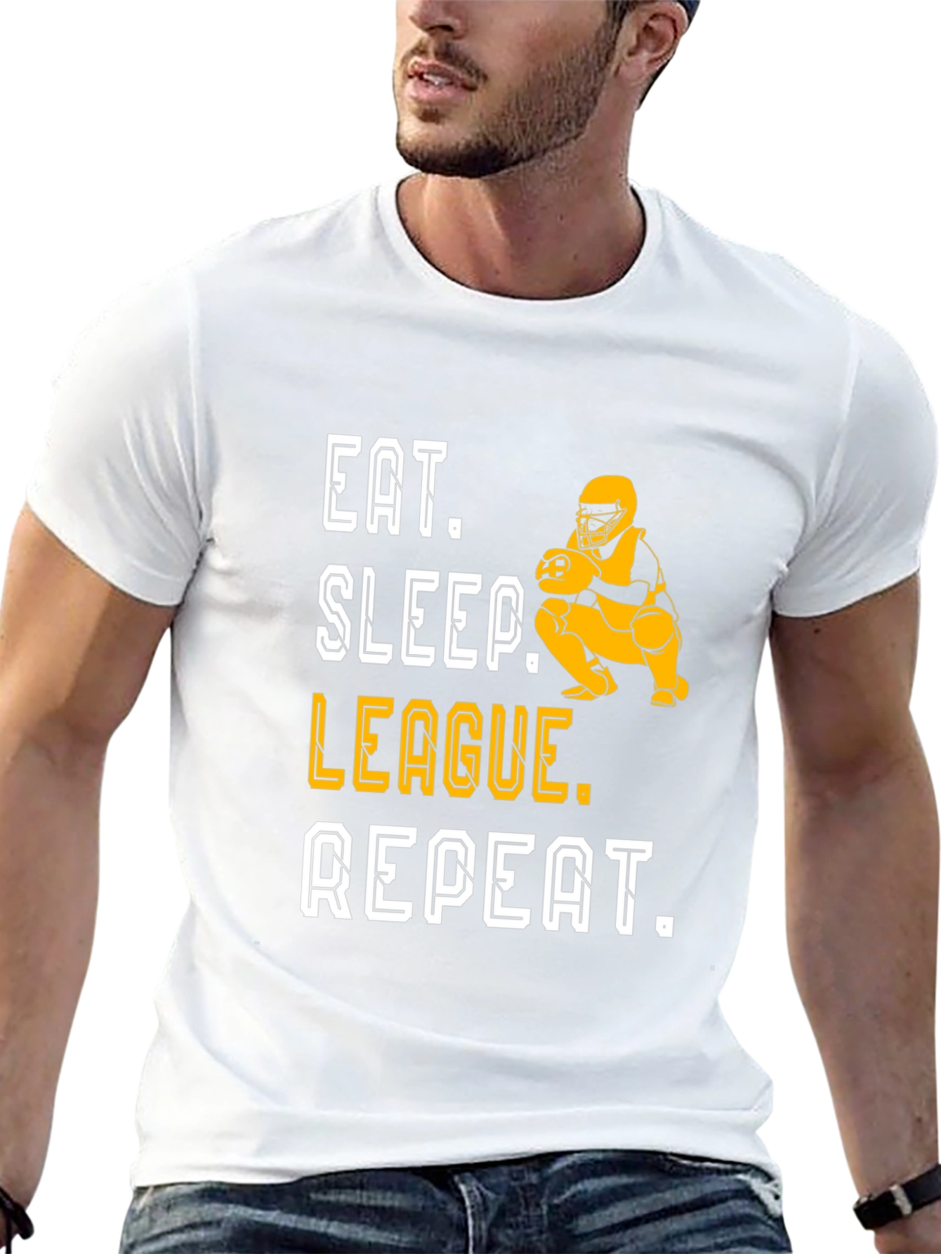 Eat Sleep League Repeat Black Graphic T-Shirt