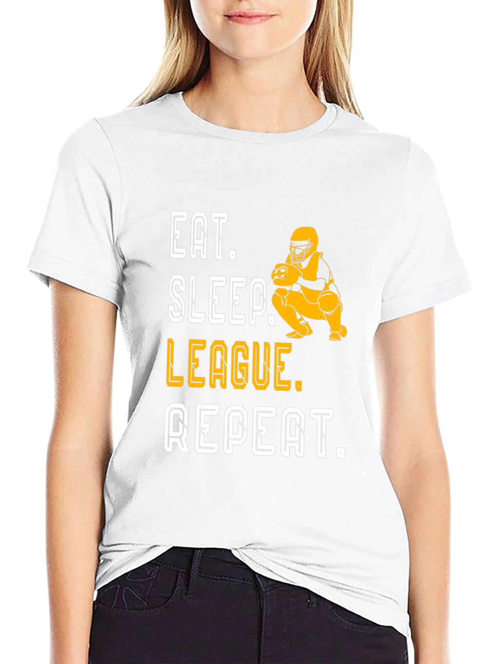 Eat Sleep League Repeat Black Graphic T-Shirt
