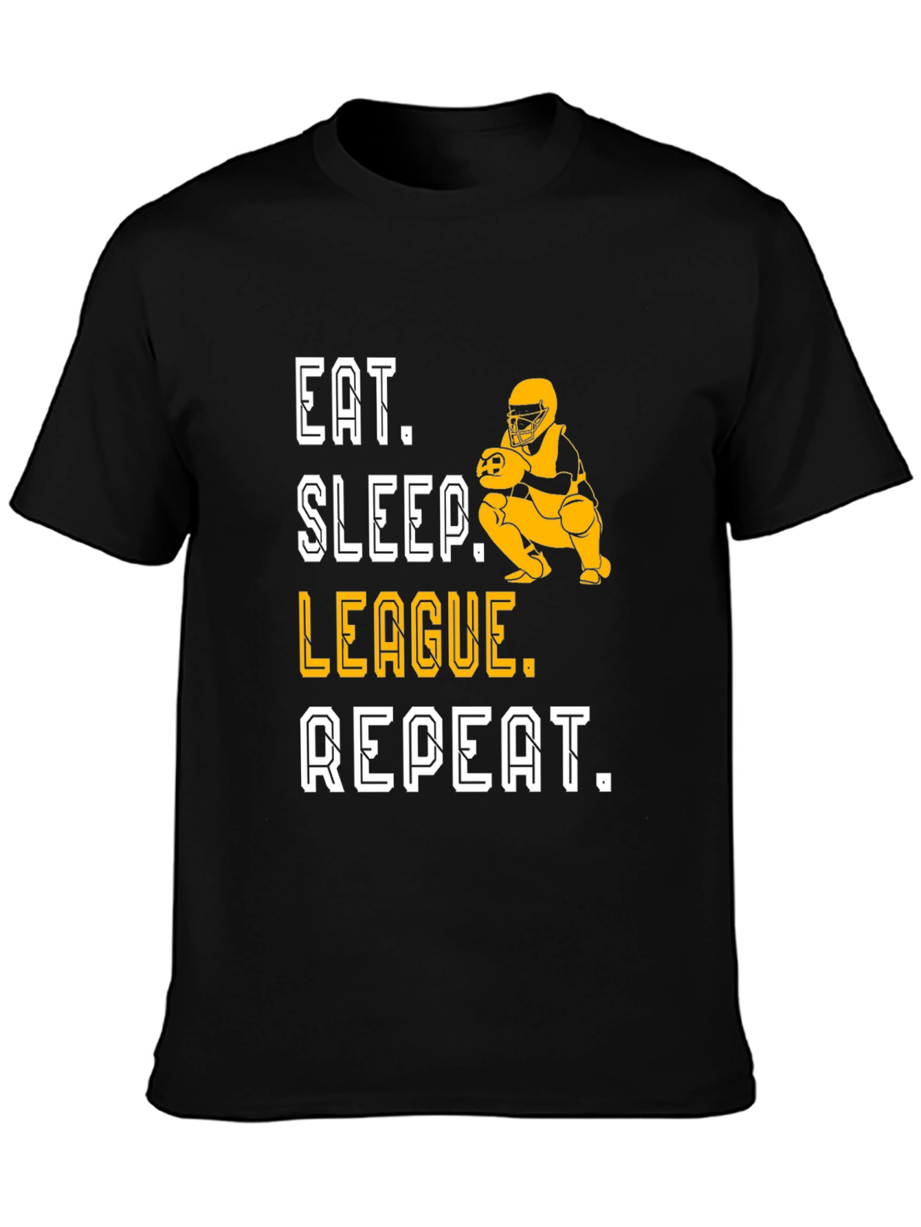 Eat Sleep League Repeat Black Graphic T-Shirt