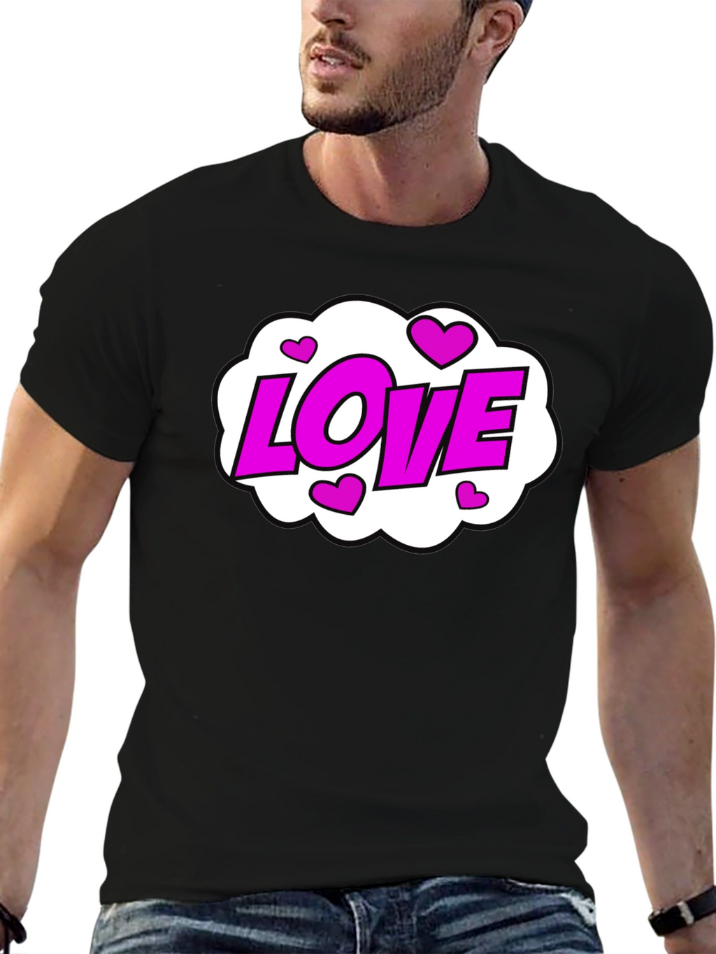 Love Heart Graphic Black T-Shirt - Trendy Casual Tee