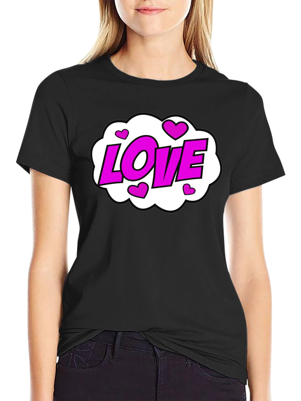 Love Heart Graphic Black T-Shirt - Trendy Casual Tee