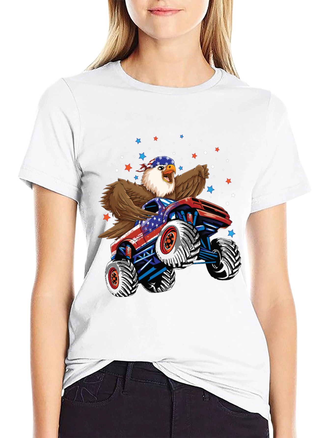 Patriotic Eagle Monster Truck T-Shirt