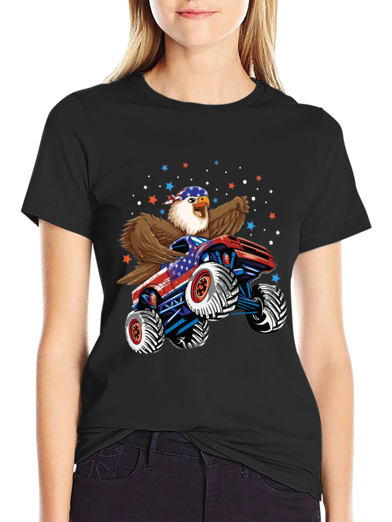 Patriotic Eagle Monster Truck T-Shirt