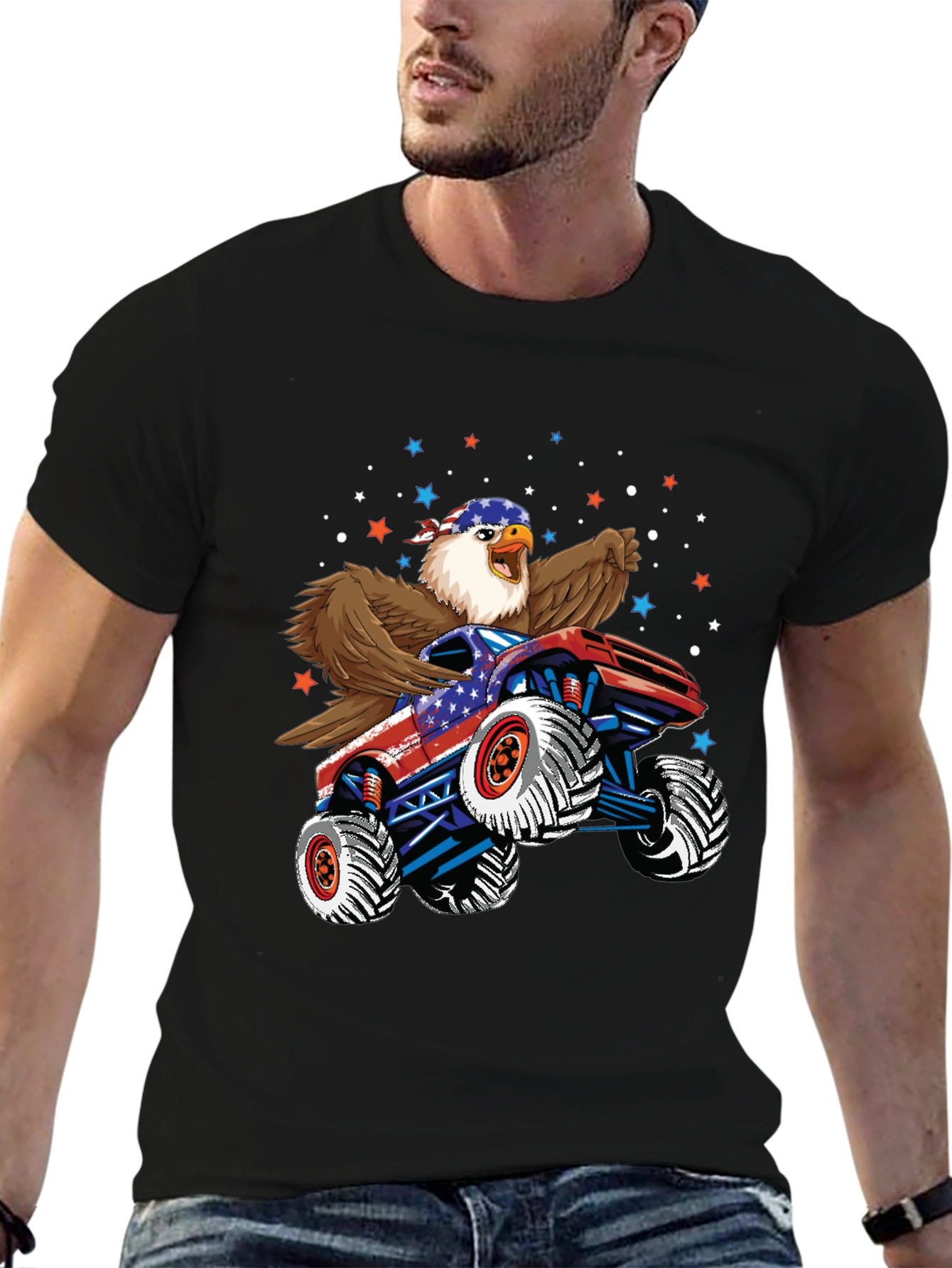 Patriotic Eagle Monster Truck T-Shirt