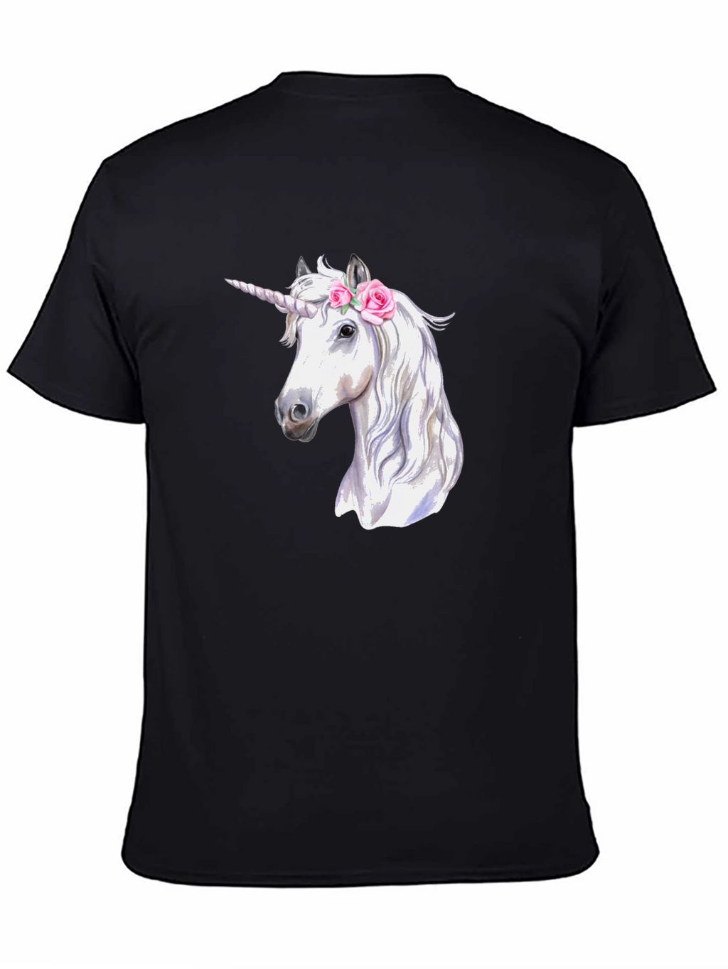 Unicorn Graphic Print Black T-Shirt