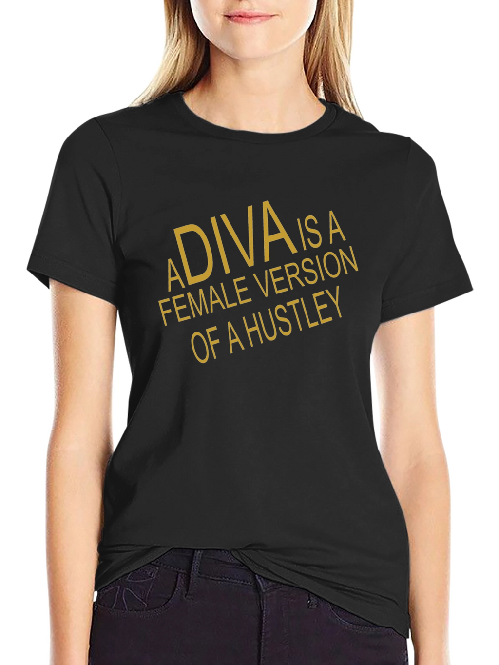 Diva Hustler Graphic Tee - Black Cotton T-Shirt