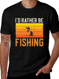 Id Rather Be Fishing Black T-Shirt