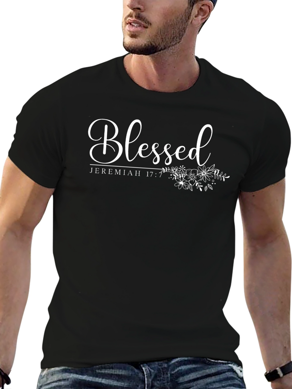 Blessed Jeremiah 17:7 Black T-Shirt