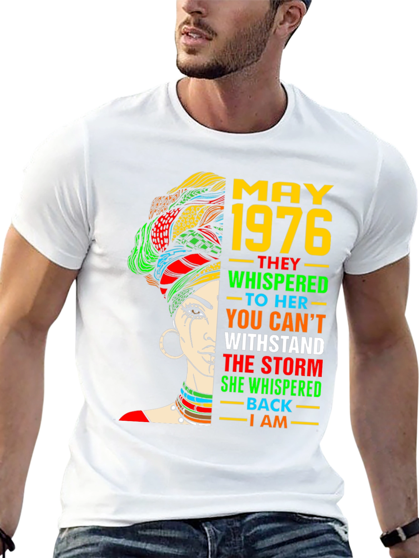 May 1976 Birthday T-Shirt - Black Pride