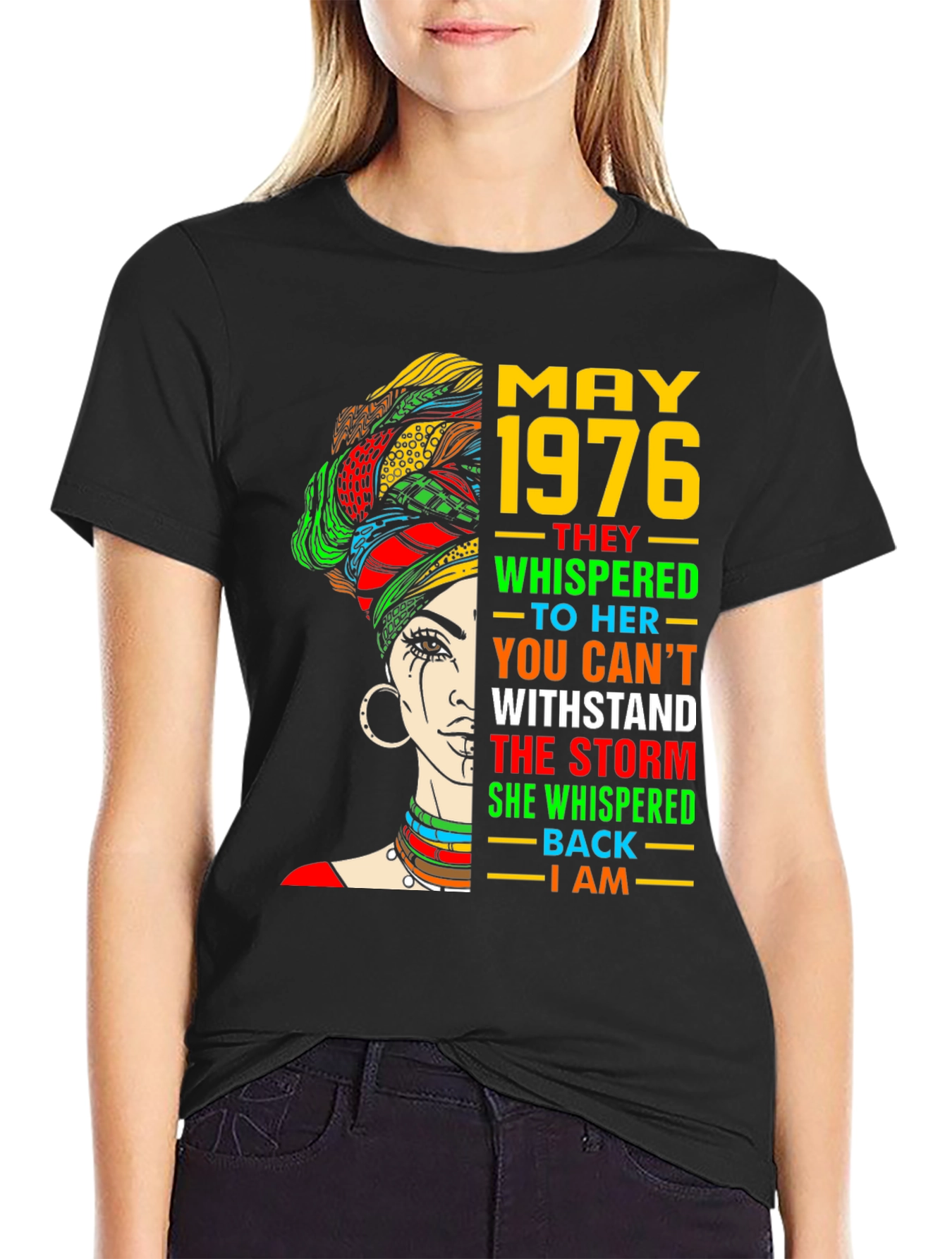 May 1976 Birthday T-Shirt - Black Pride