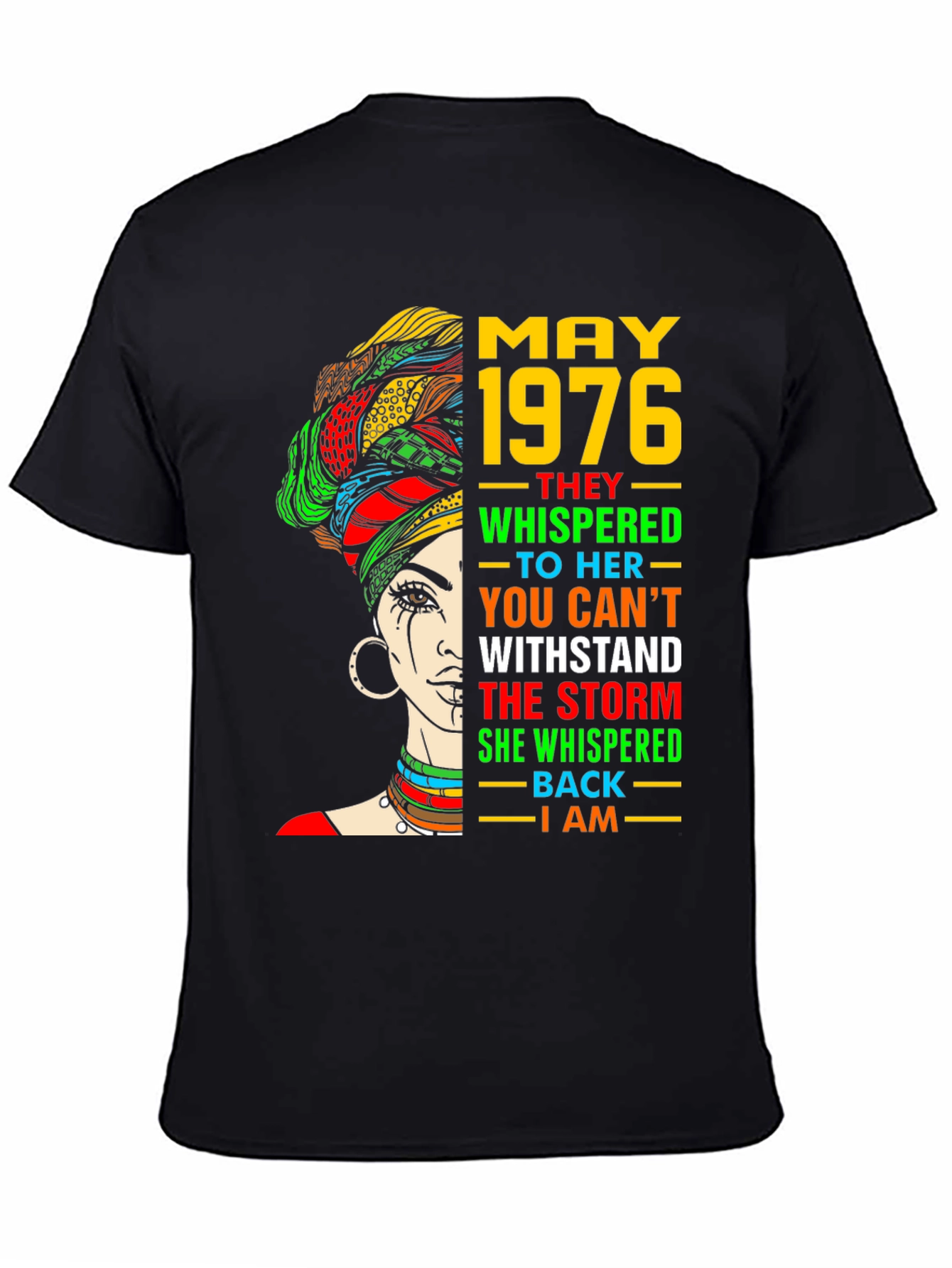 May 1976 Birthday T-Shirt - Black Pride