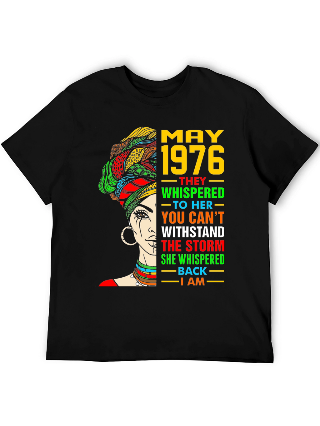 May 1976 Birthday T-Shirt - Black Pride