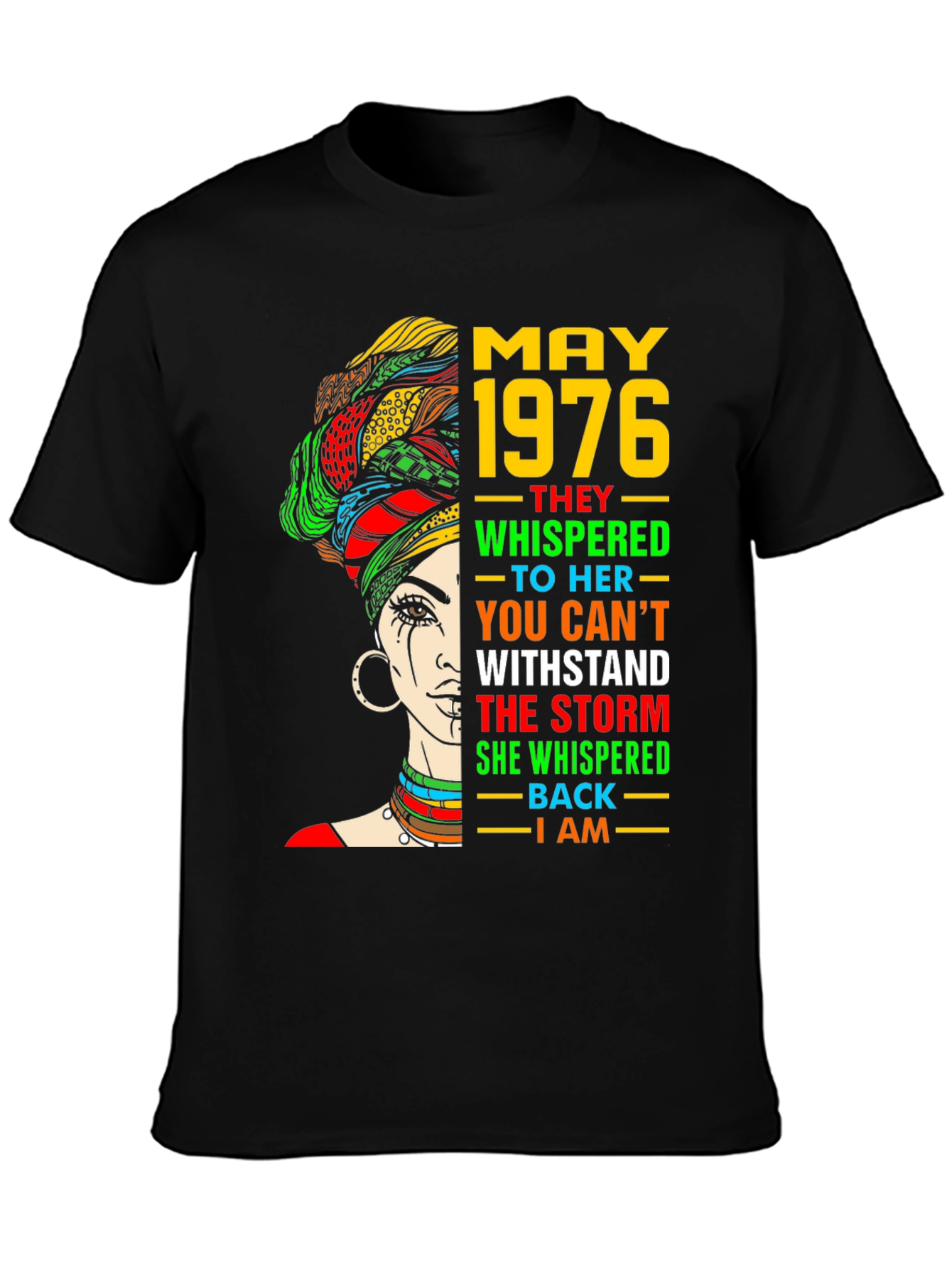 May 1976 Birthday T-Shirt - Black Pride
