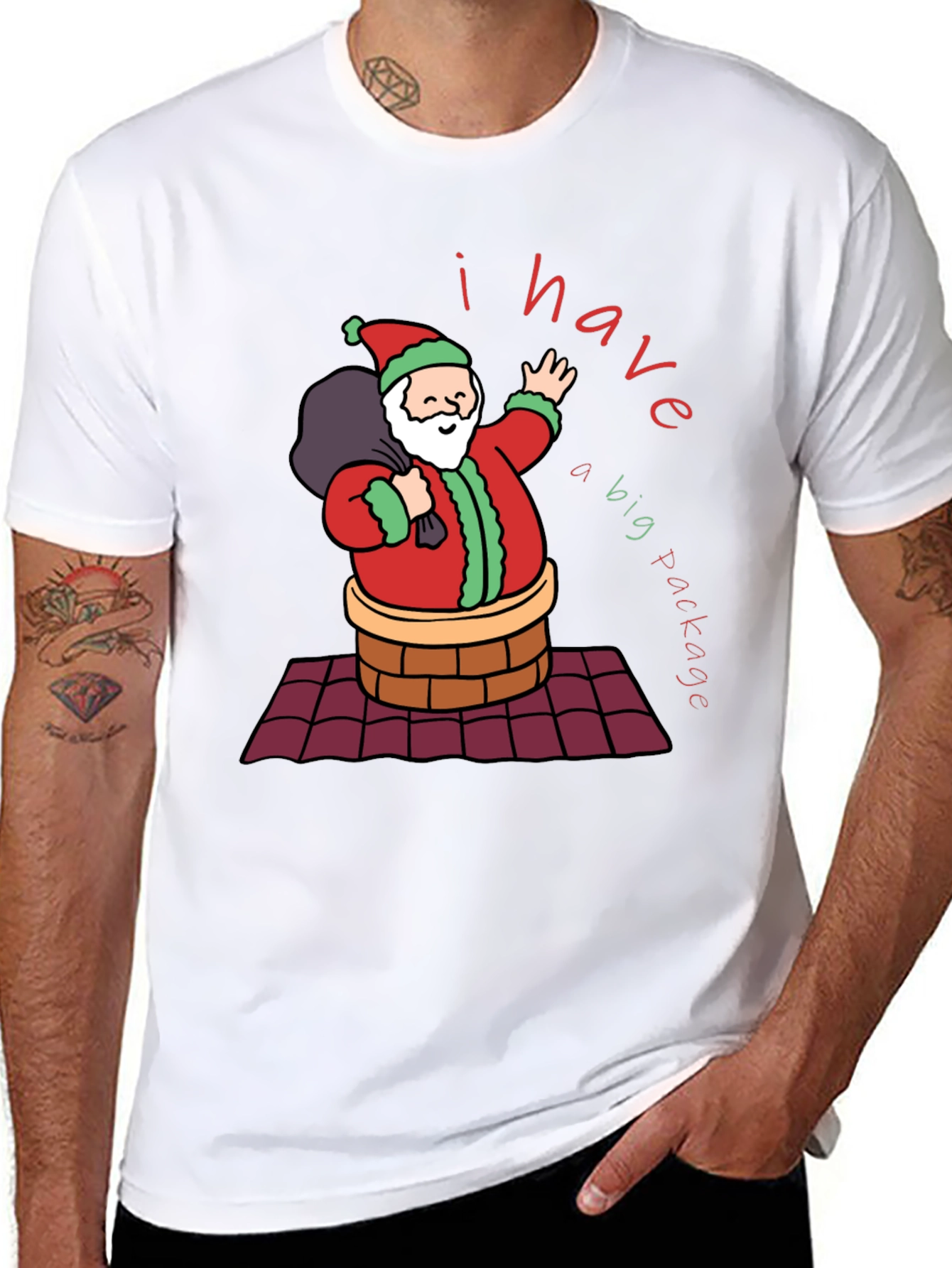 Funny Christmas Santa Big Package T-Shirt