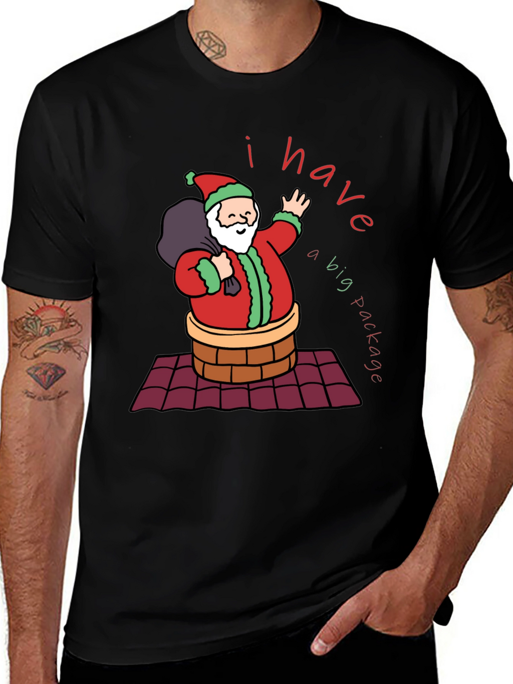 Funny Christmas Santa Big Package T-Shirt