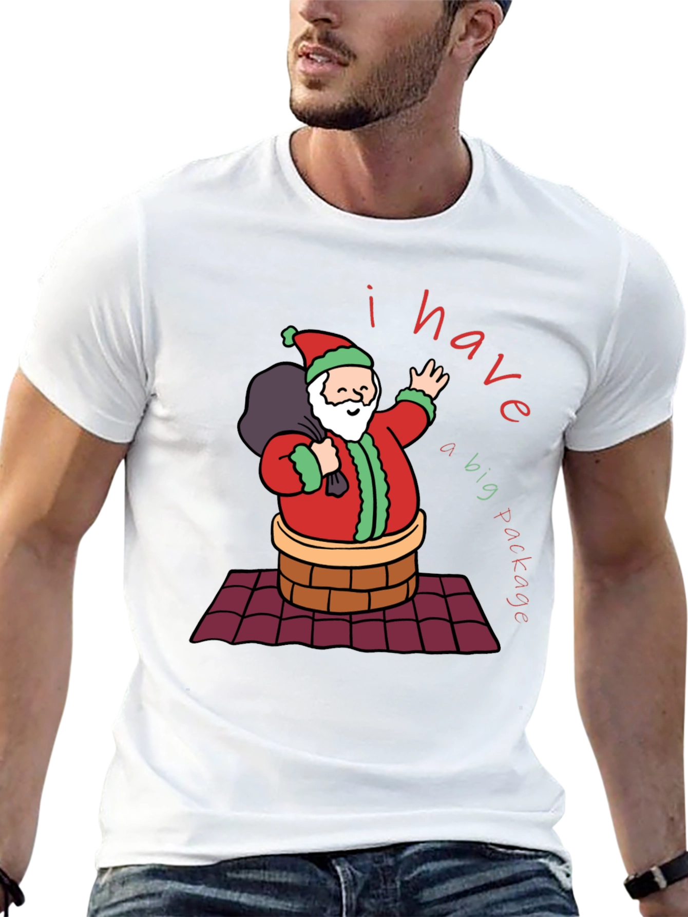 Funny Christmas Santa Big Package T-Shirt