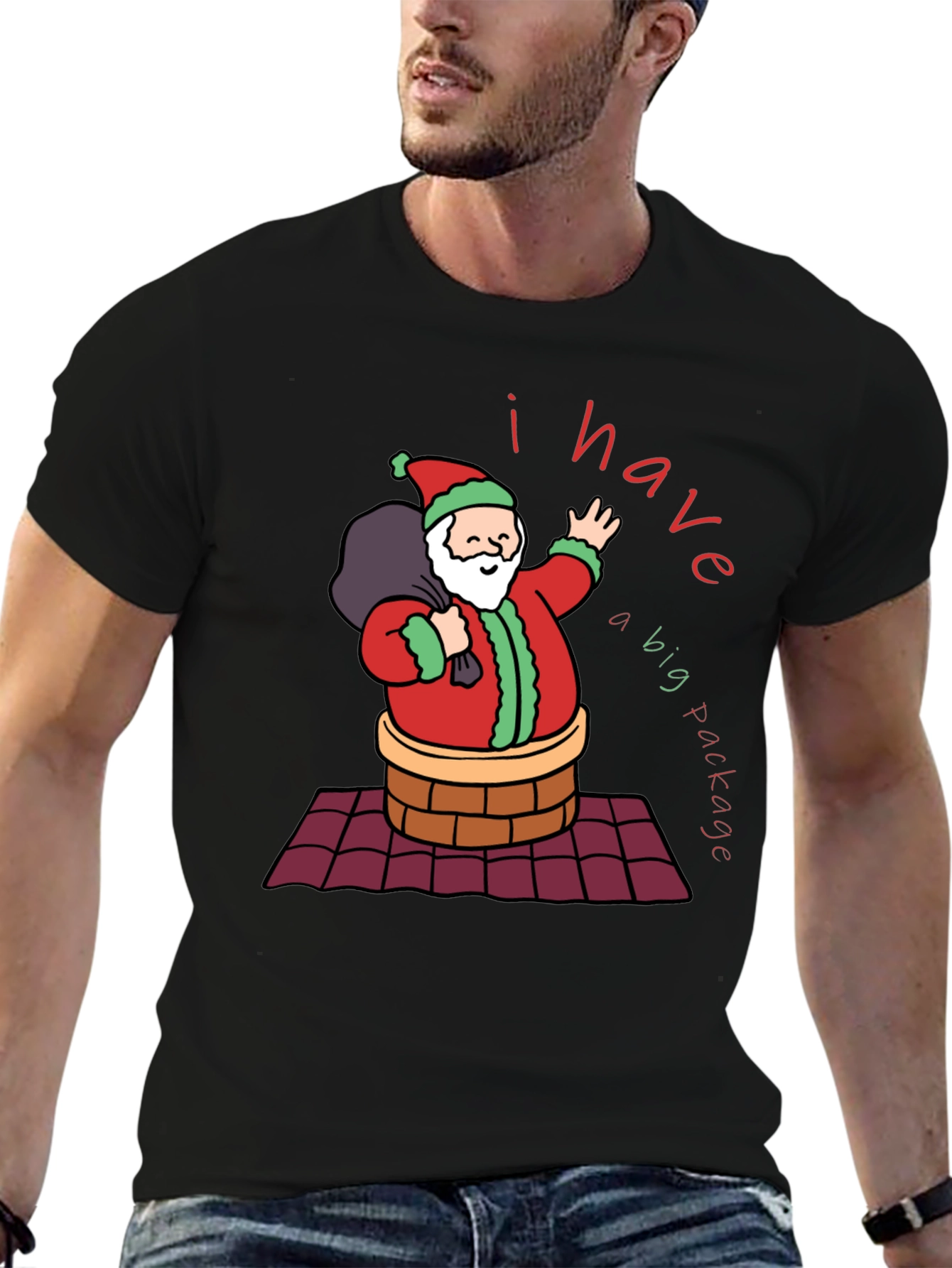Funny Christmas Santa Big Package T-Shirt