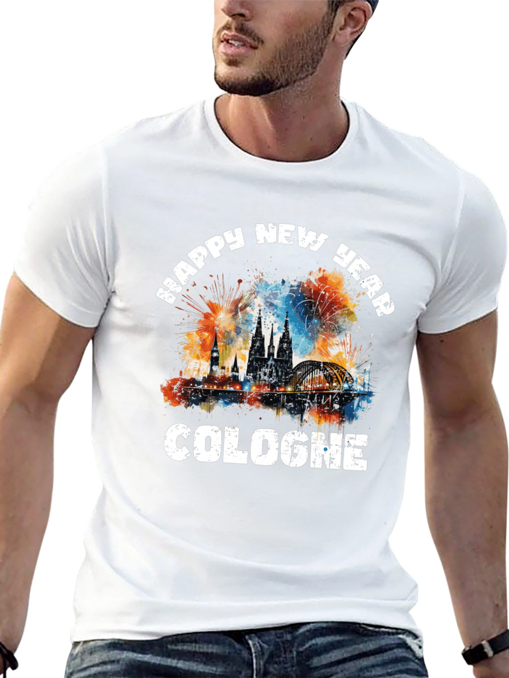 Happy New Year Cologne Graphic T-Shirt