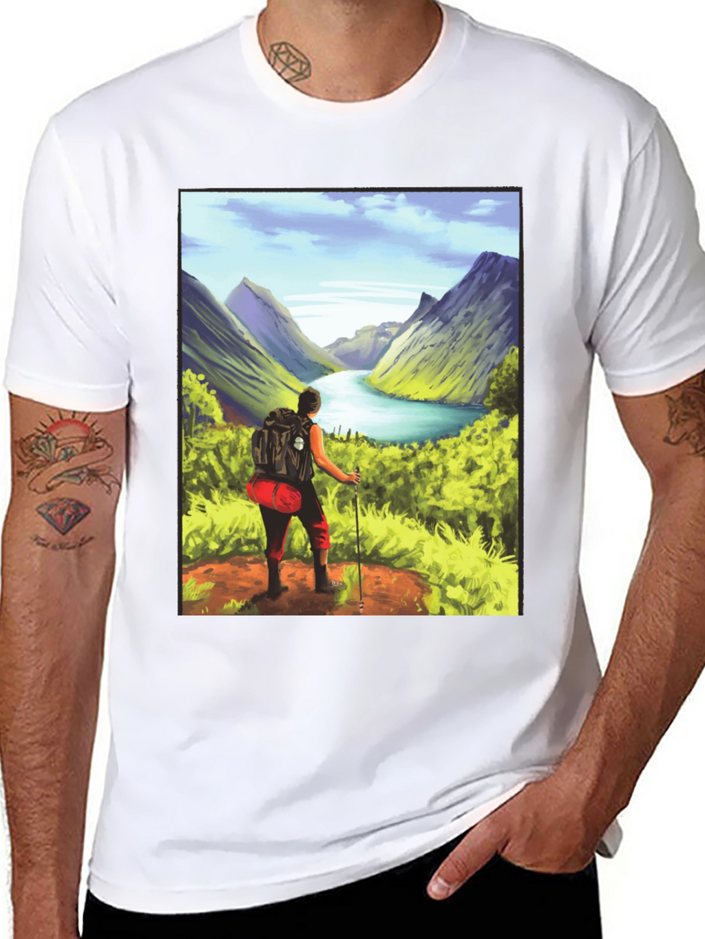 Hikers Vista T-Shirt - Black Graphic Tee