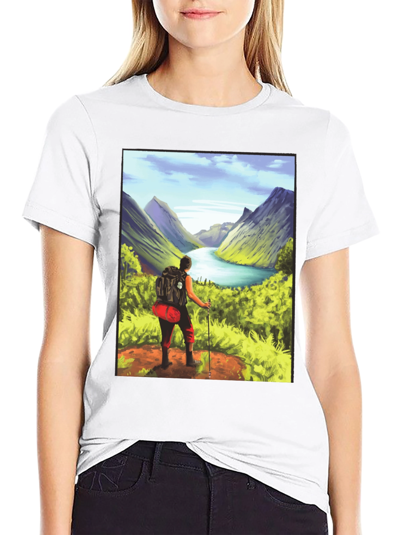 Hikers Vista T-Shirt - Black Graphic Tee