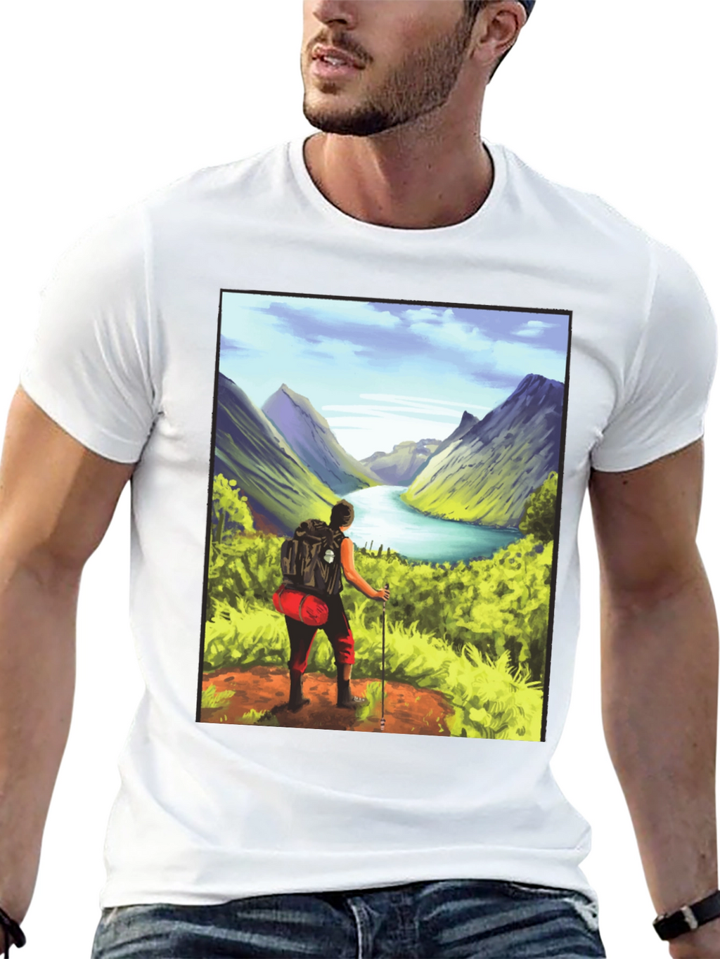 Hikers Vista T-Shirt - Black Graphic Tee
