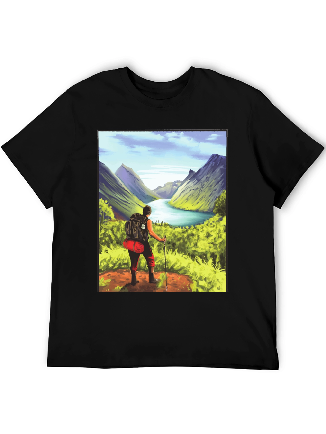 Hikers Vista T-Shirt - Black Graphic Tee