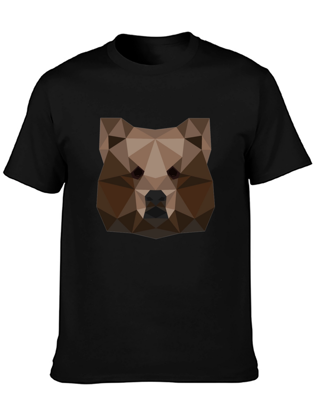 Geometric Bear Head Tee - Black