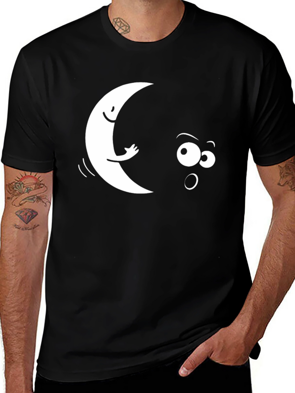Humorous Moon Graphic T-Shirt
