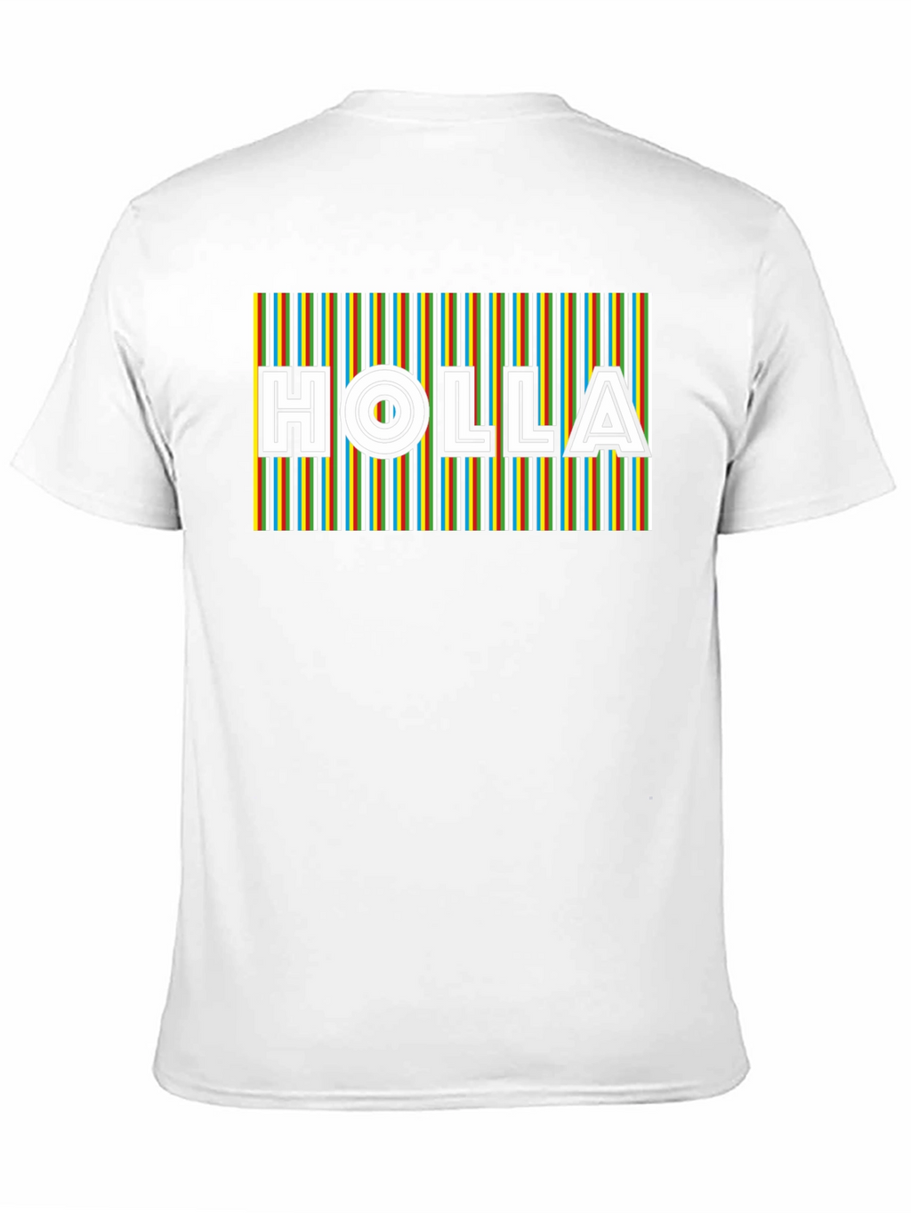 HOLLA Striped Graphic Tee - Mens Black T-Shirt