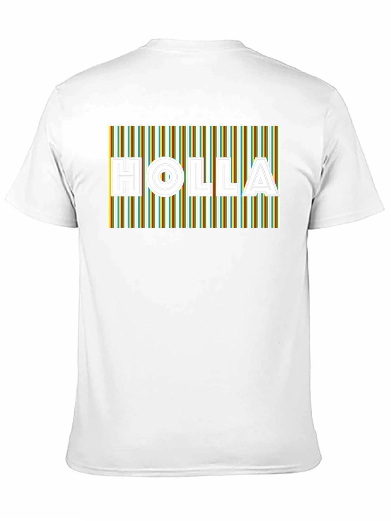 HOLLA Striped Graphic Tee - Mens Black T-Shirt
