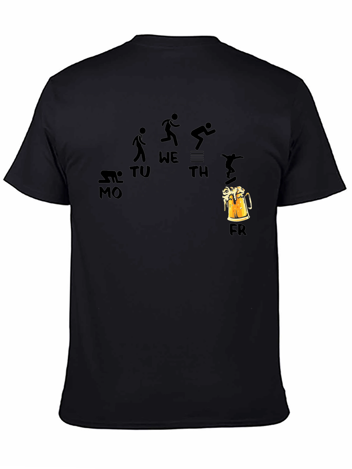 Weekdays and Beer Funny Black T-Shirt