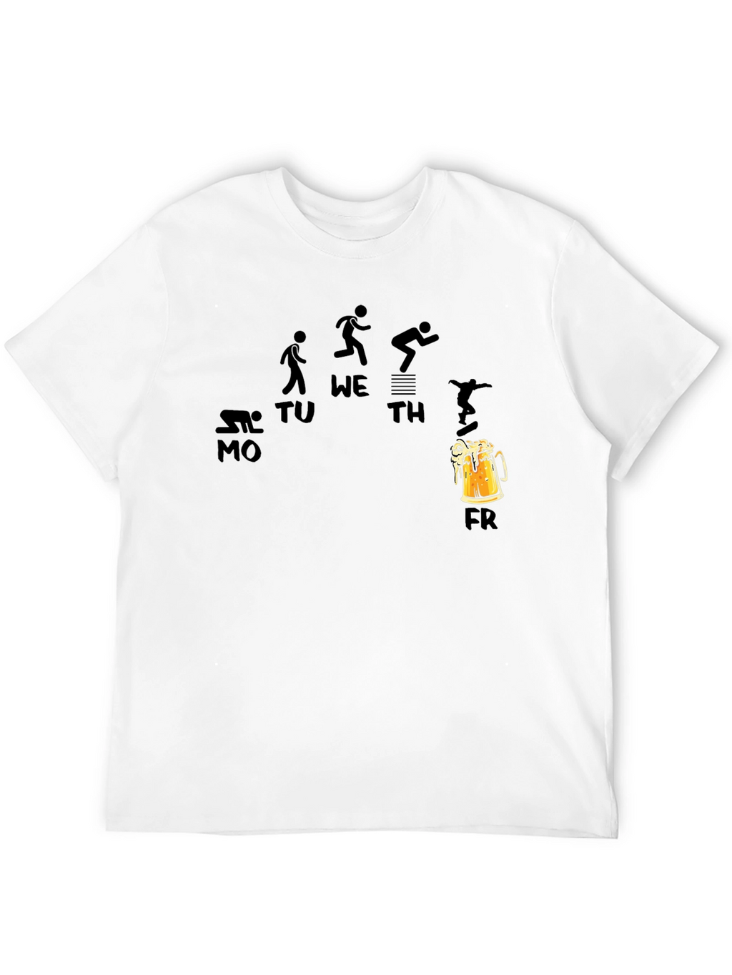 Weekdays and Beer Funny Black T-Shirt