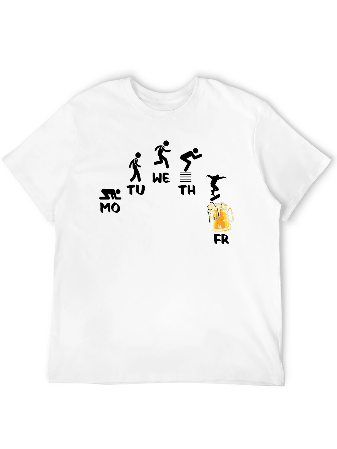 Weekdays and Beer Funny Black T-Shirt