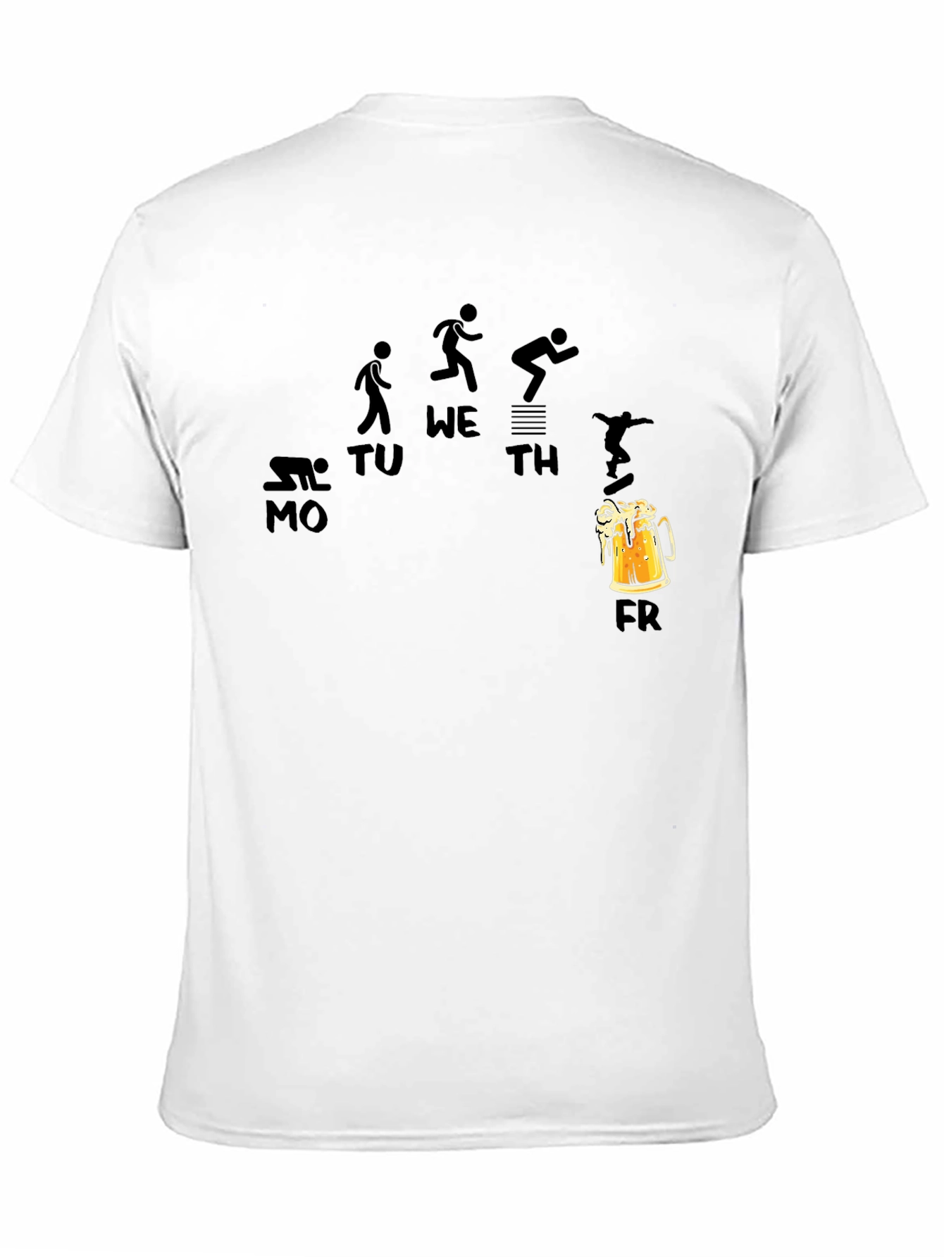 Weekdays and Beer Funny Black T-Shirt